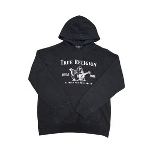 True Religion Sweatshirt Mens L Black Pullover Logo Sweatshirt Streetwear Brand